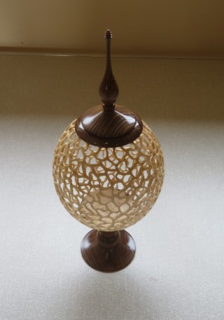 This pierced vessel won a turning of the month certificate for Howard Overton